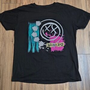 Blink 182 Band T Shirt Black Graphic Print Short Sleeve Tee Large